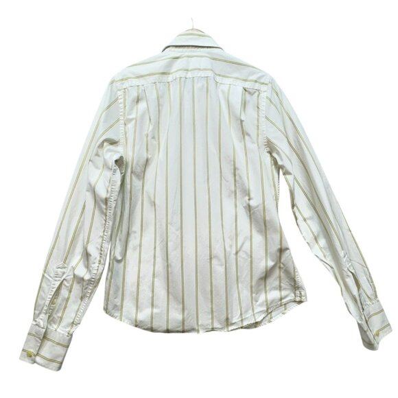 Abercrombie & Fitch Mens Striped Long Sleeve Button-Up Shirt M Muscle Fit White - Picture 11 of 15